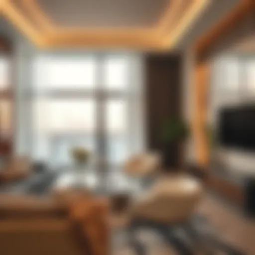 Modern Luxury in Nad Al Hamar Apartments A luxurious apartment interior showcasing modern design in Nad Al Hamar.