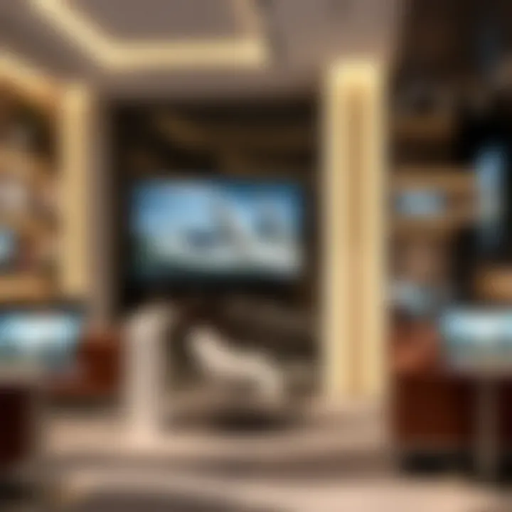 Interior layout of the Arada Sales Office with interactive displays