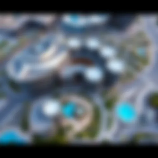 Aerial Perspective of Bay Square's Unique Design Aerial view of Bay Square showcasing modern architecture