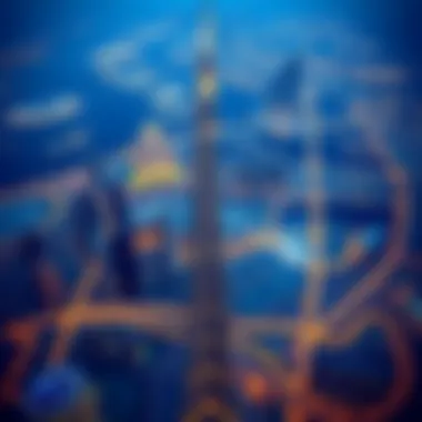 Burj Khalifa: The Heart of Dubai's Skyline Aerial view of Burj Khalifa surrounded by cityscape