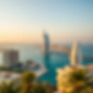 Breathtaking Overlook of Palm Jumeirah View from the top of Palm Jumeirah overlooking the ocean