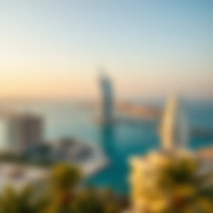 Breathtaking Overlook of Palm Jumeirah View from the top of Palm Jumeirah overlooking the ocean