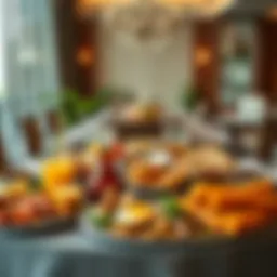 Luxurious breakfast spread featuring traditional Emirati dishes