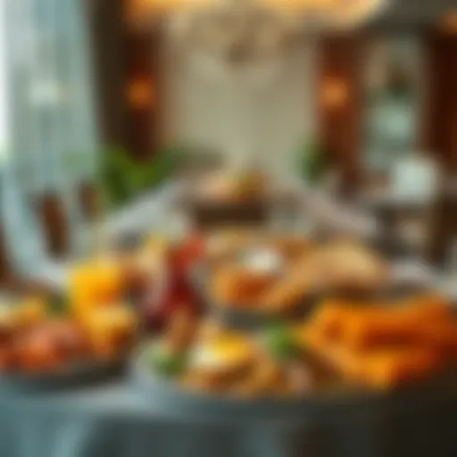 Luxurious breakfast spread featuring traditional Emirati dishes
