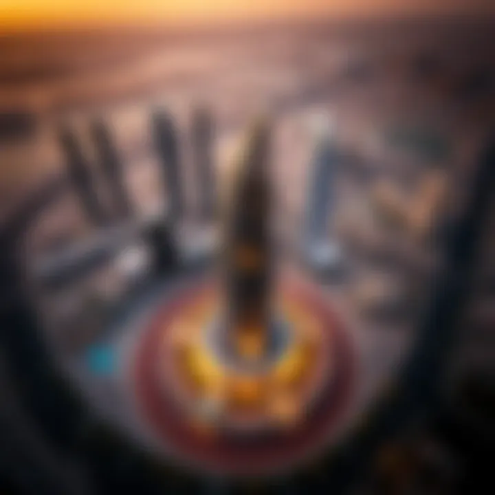 Aerial View of برج الياسمين Aerial view showcasing برج الياسمين amidst Dubai's skyline