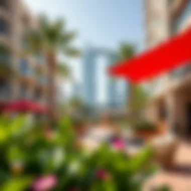 Vibrant community amenities around Burj Vista highlighting lifestyle offerings