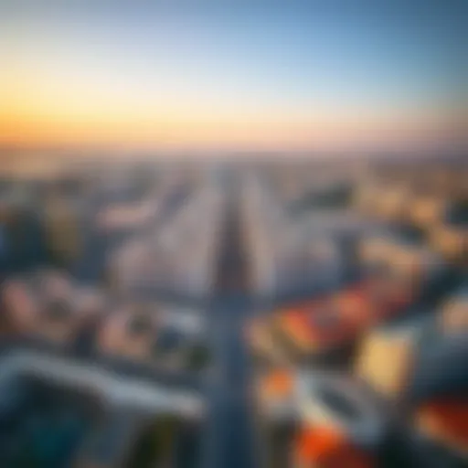 Aerial view of برجمان showcasing the mix of residential and commercial areas.