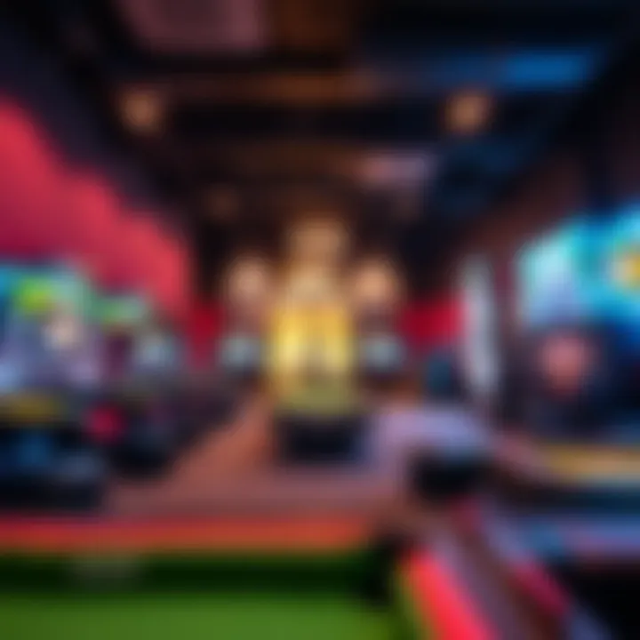 Entertainment Venue with Indoor Activities An entertainment venue showcasing indoor games and activities