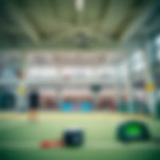 A vibrant indoor sports facility with various activities