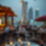 Vibrant beachfront dining scene with diverse restaurant options