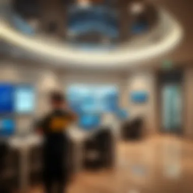 Interior of a Smart Police Station Interior view of a smart police station showcasing digital services