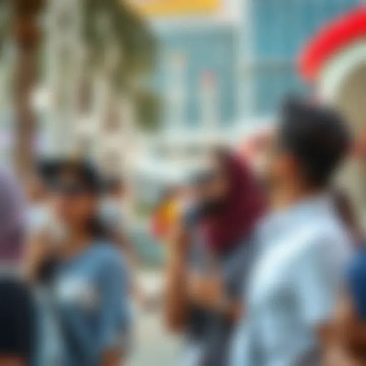 Tourism in Dubai Tourists enjoying Dubai's attractions during holidays