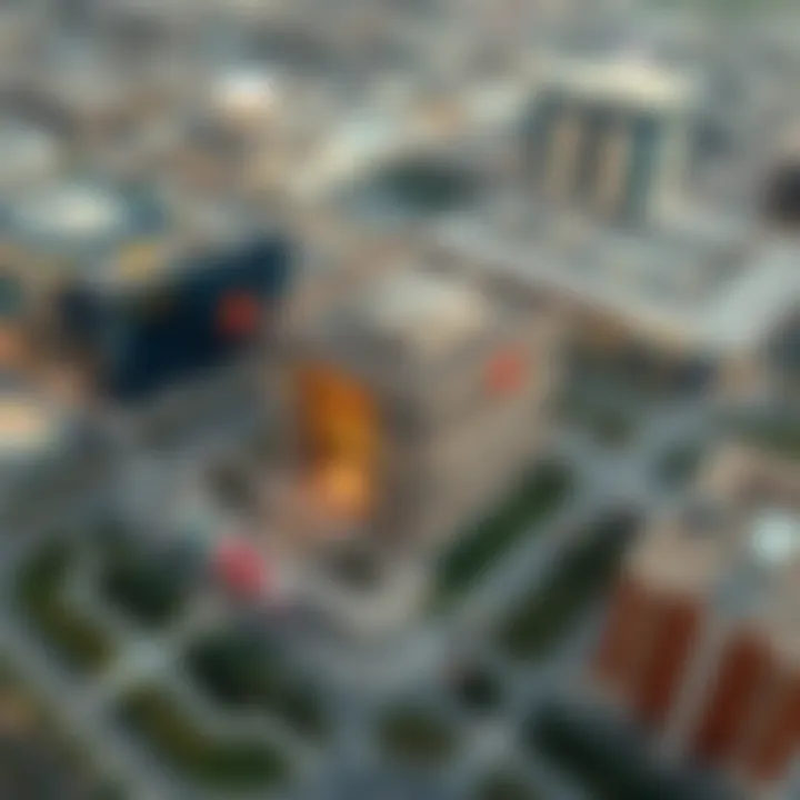 Aerial view of Emirates Post office in Dubai