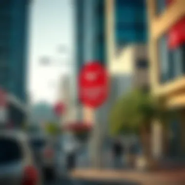 Signage of Emirates Post in a busy area