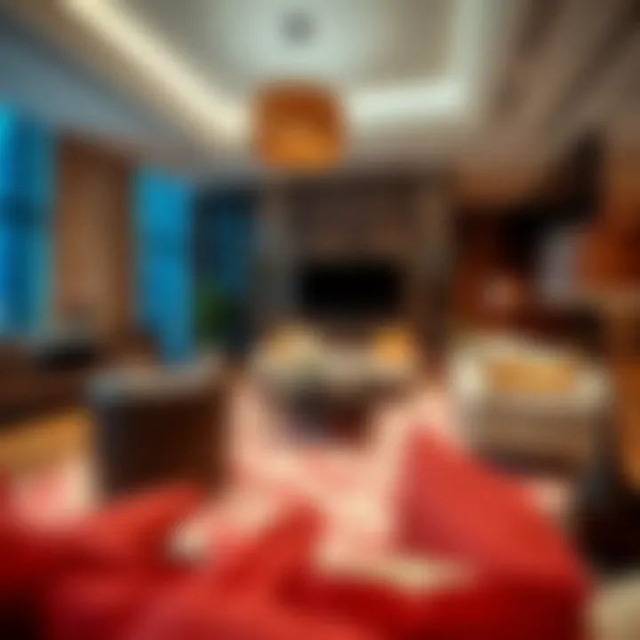 Luxurious Living Room in Hotel Apartment Luxurious hotel apartment living room with modern decor