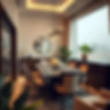 Dining area in a rental flat in Al Qusais