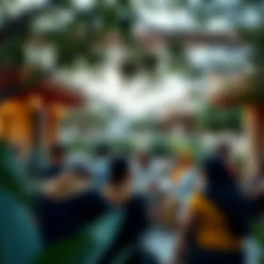 Community gathering in a sustainable neighborhood