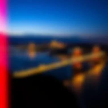 Breathtaking Nightscape of Illuminated Bridges Scenic view of bridges illuminated at night