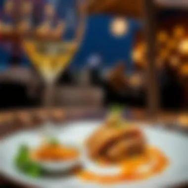 Gourmet Delight by the Beach Exquisite dish served at a beachfront restaurant