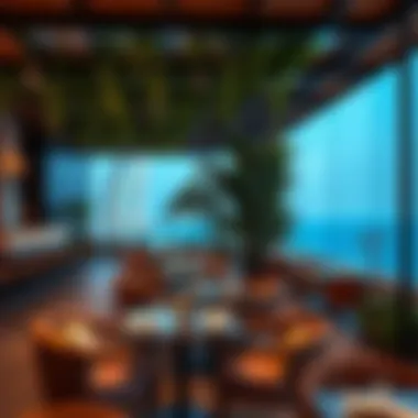 Inviting Outdoor Dining with Sea View Vibrant outdoor seating area with sea view
