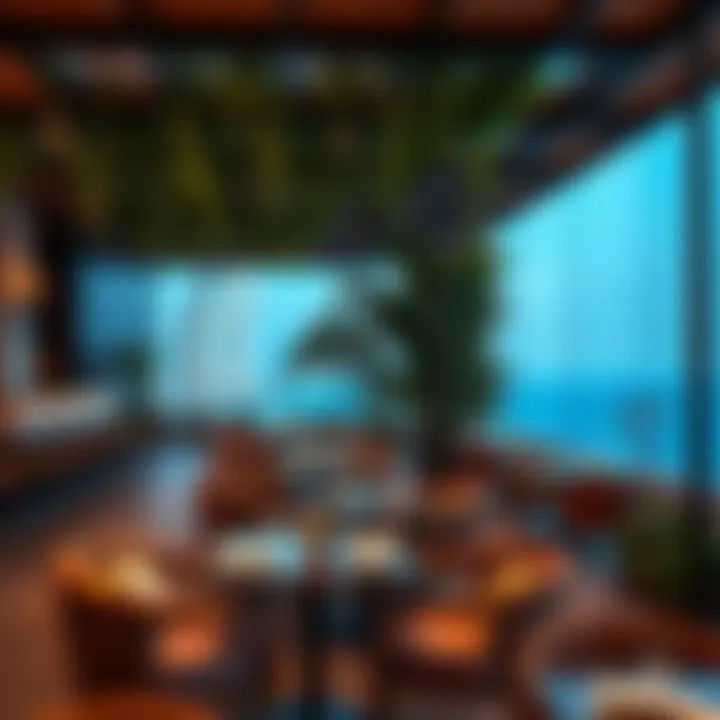 Inviting Outdoor Dining with Sea View Vibrant outdoor seating area with sea view