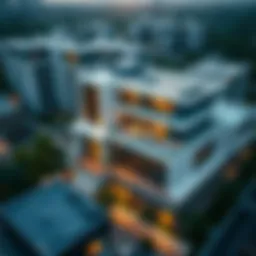 Aerial view of JVC District 14 showcasing modern architecture