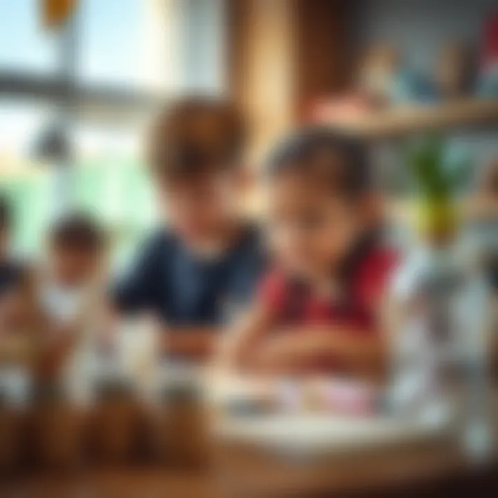 Children immersed in a creative arts and crafts activity