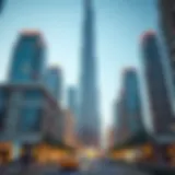 Modern architectural design of a light commercial tower in Dubai