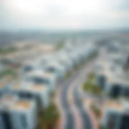 Aerial view of Madar Aljada showcasing its modern architecture