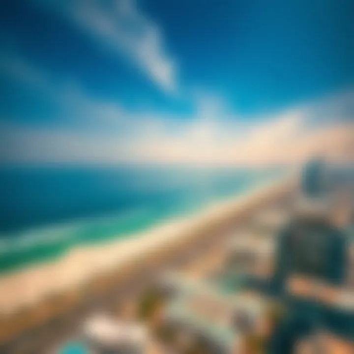 Aerial View of Marina Beach and Skyline Aerial view of Marina Beach showcasing the skyline