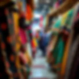 A vibrant display of traditional garments in Meena Bazaar