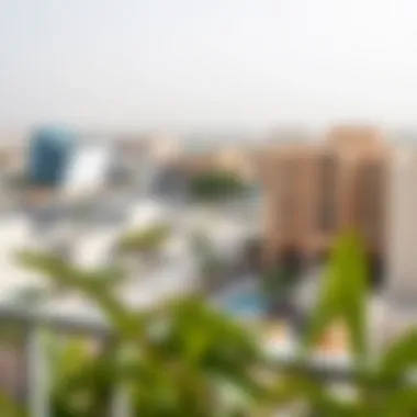 View from a balcony overlooking the vibrant Al Nahda neighborhood