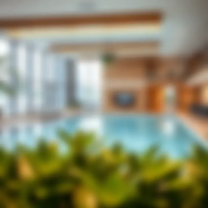 Community amenities including a swimming pool and fitness center in Al Nahda