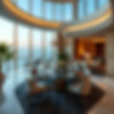 Luxurious Dining Area in Oceana Residence Luxurious dining area in Oceana Residence with stunning views