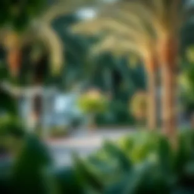 A Tranquil Oasis in the Urban Jungle A serene park in Dubai with lush greenery