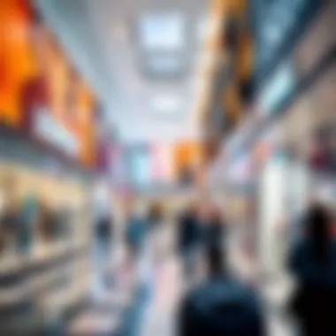 Diverse Retail Experience Interior view showcasing diverse retail stores