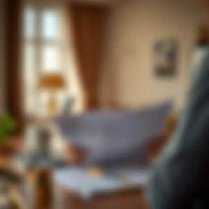 A person reviewing rental contracts and listings