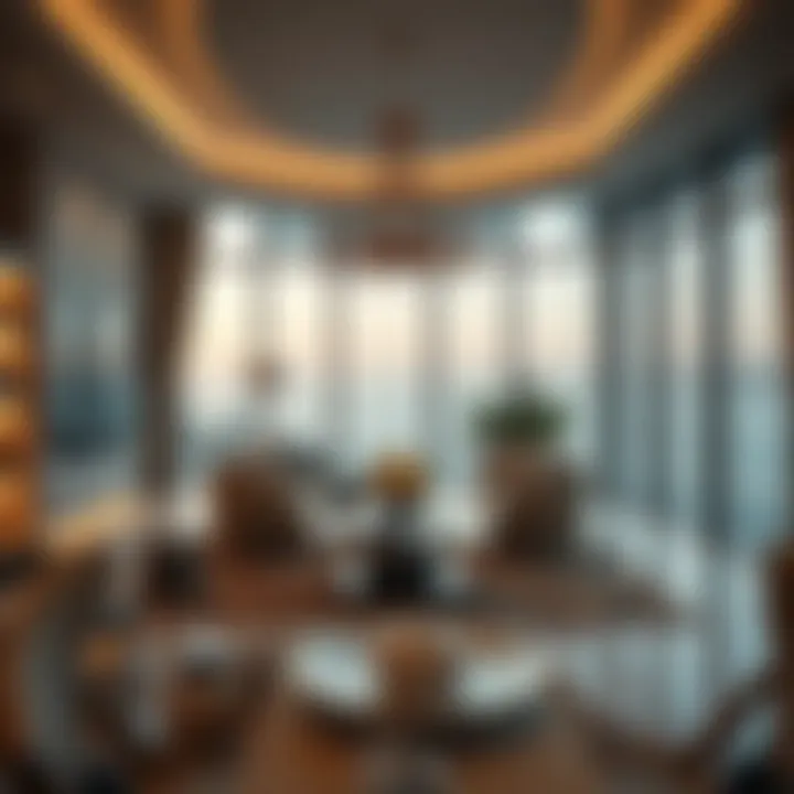 Elegant interior of a sea view residence in Dubai