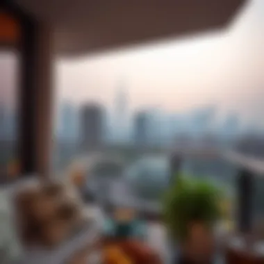 Stunning Balcony View of Dubai Skyline Balcony view from a studio flat overlooking Dubai skyline