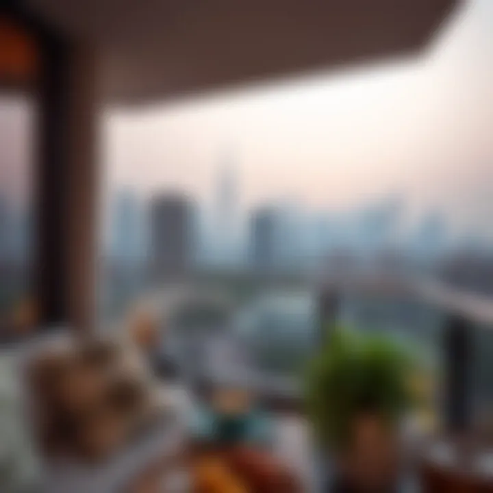 Stunning Balcony View of Dubai Skyline Balcony view from a studio flat overlooking Dubai skyline