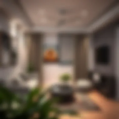 Cozy living area in a studio apartment emphasizing space optimization