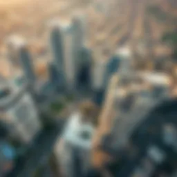 Aerial view of Tecom Barsha Heights showcasing its modern architecture