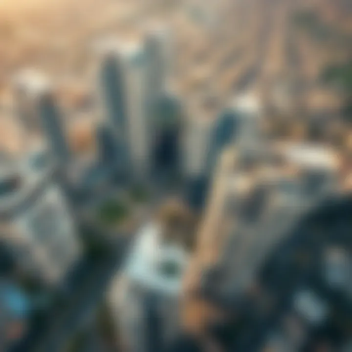 Aerial Perspective of Tecom Barsha Heights Aerial view of Tecom Barsha Heights showcasing its modern architecture