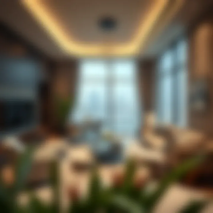 Contemporary Living Space in Dubai Modern living room interior in a Dubai flat