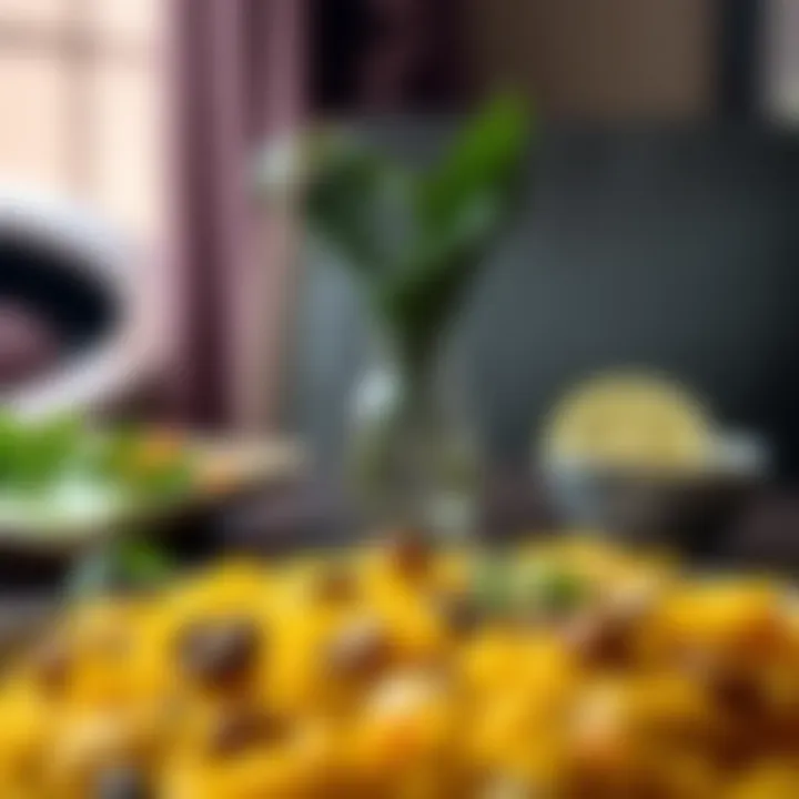 An exquisite plate of biryani garnished with aromatic spices