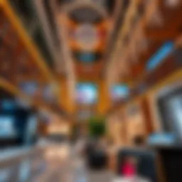 A lavish shopping mall interior showcasing luxury brands