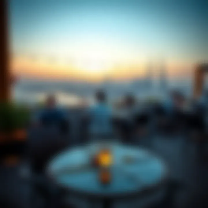 Serene Outdoor Brunch Atmosphere A serene outdoor brunch atmosphere with stunning views