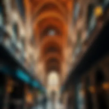 Intricate architectural details of the Bur Dubai Souk Market's exterior