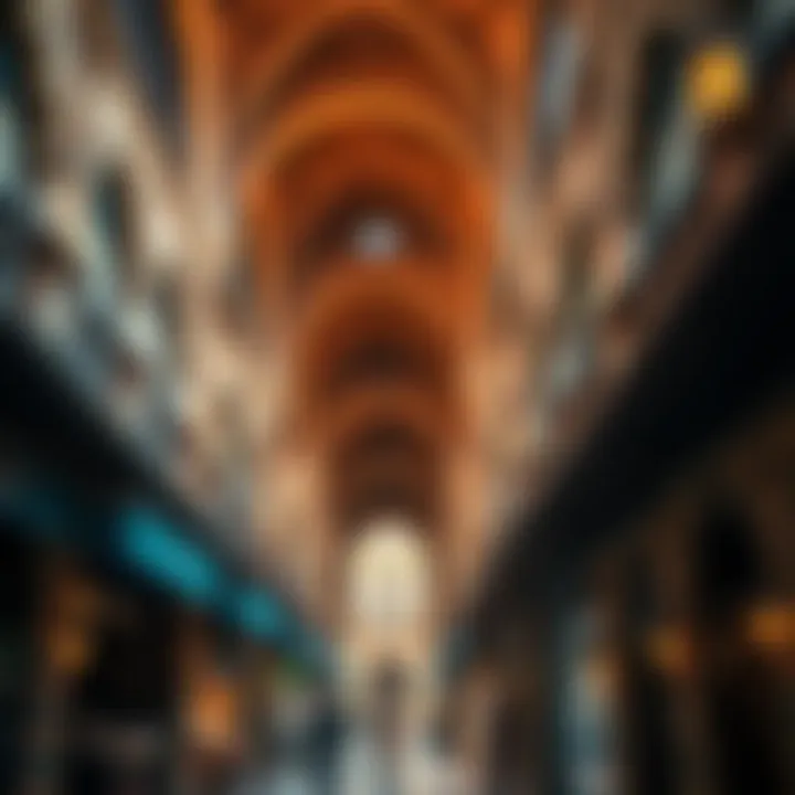 Intricate architectural details of the Bur Dubai Souk Market's exterior