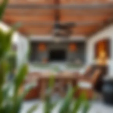 An inviting outdoor area of a farmhouse perfect for gatherings and relaxation